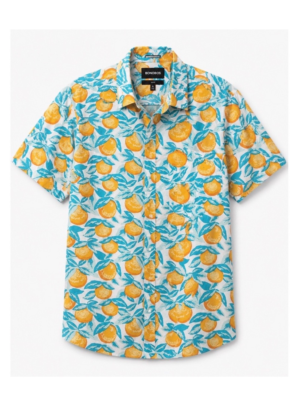 Bonobos Riviera Slim Fit Shirt in Orange Print